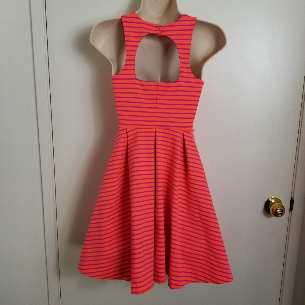 Nanette Lepore Lamour Skater Dress Pink & Purple - Picture 4 of 6